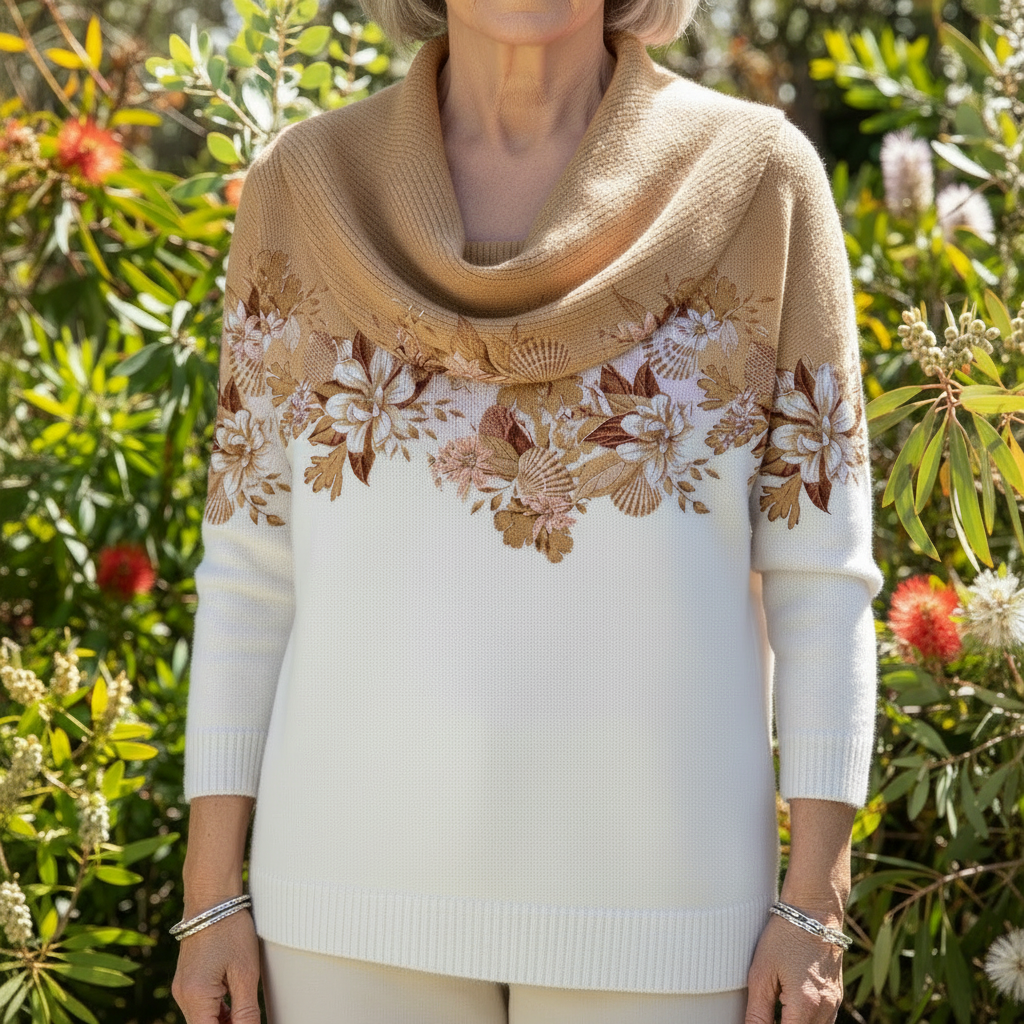 Floral Collared Knit Jumper