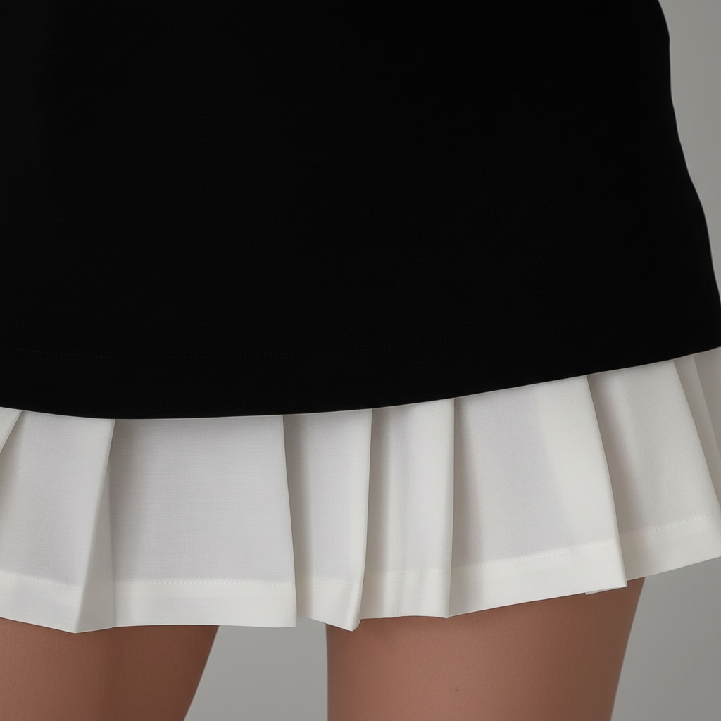 Noir Pleated Mini Dress