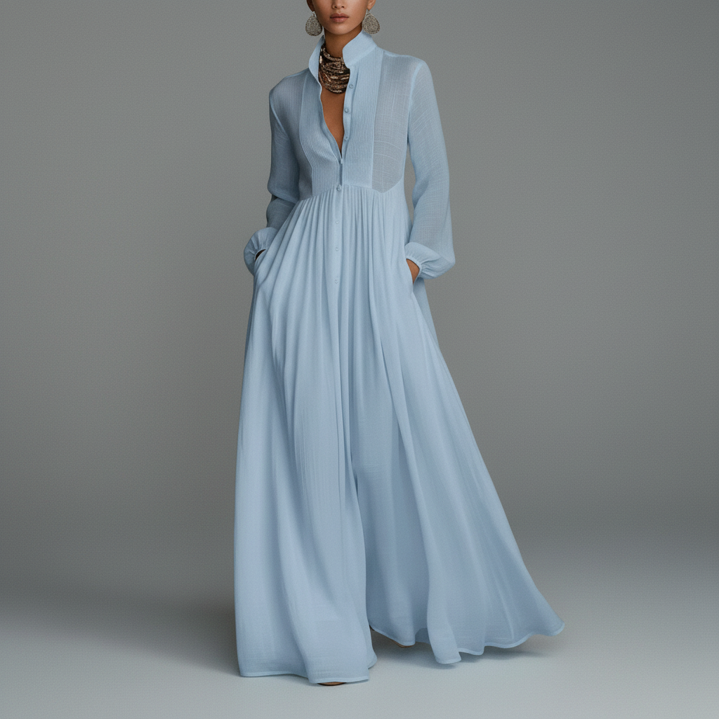 Lantern Sleeve Maxi Dress