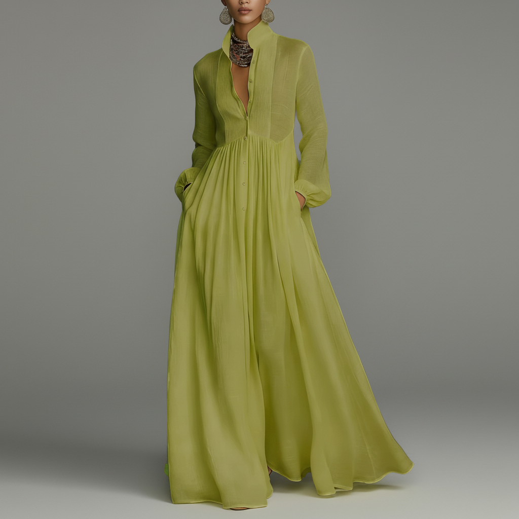 Lantern Sleeve Maxi Dress