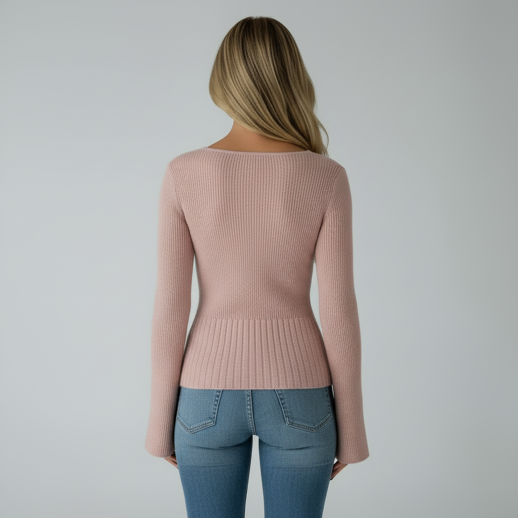 Ribbed Knit Square Neck Top