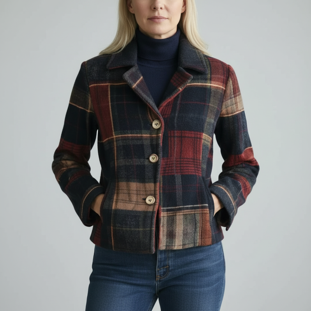 Patchwork Plaid Jacket