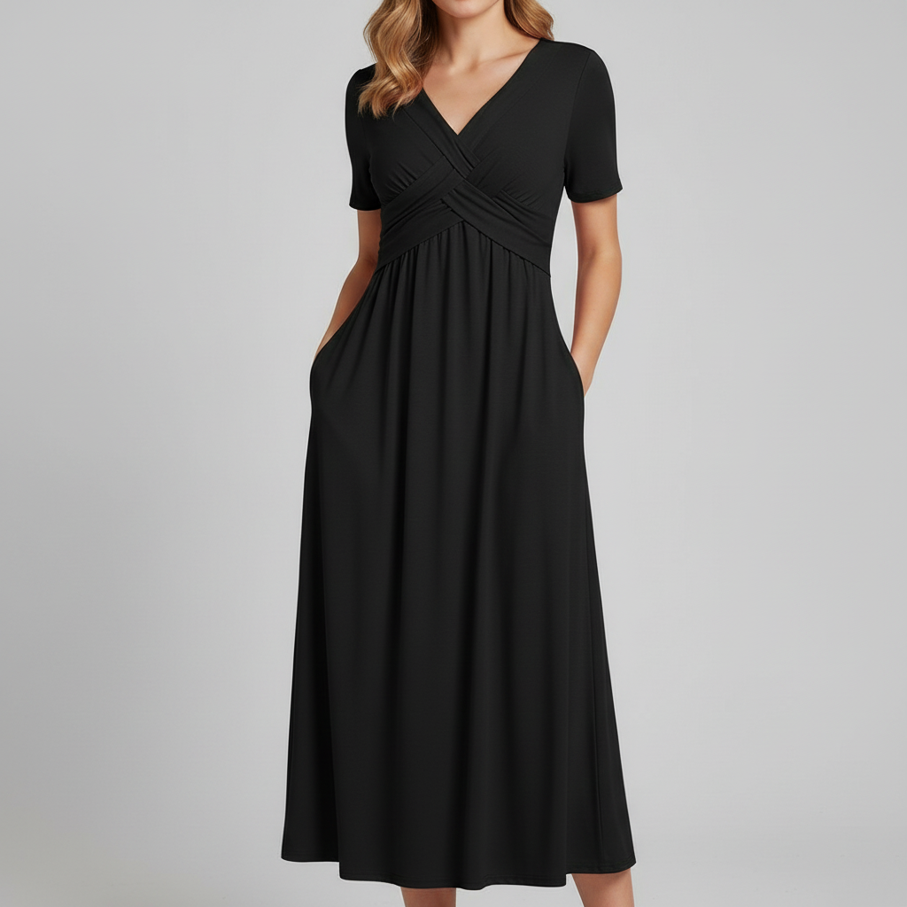 Elara Crossover Midi Dress