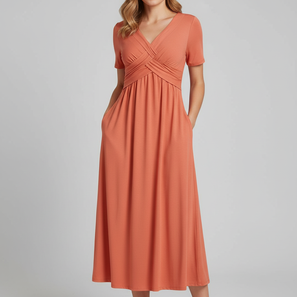 Elara Crossover Midi Dress