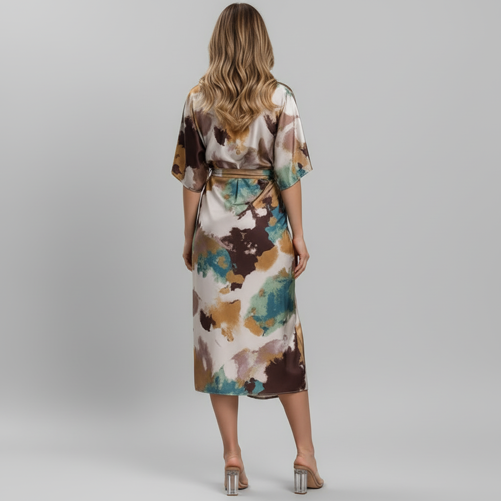 Solveig Watercolor Wrap Dress