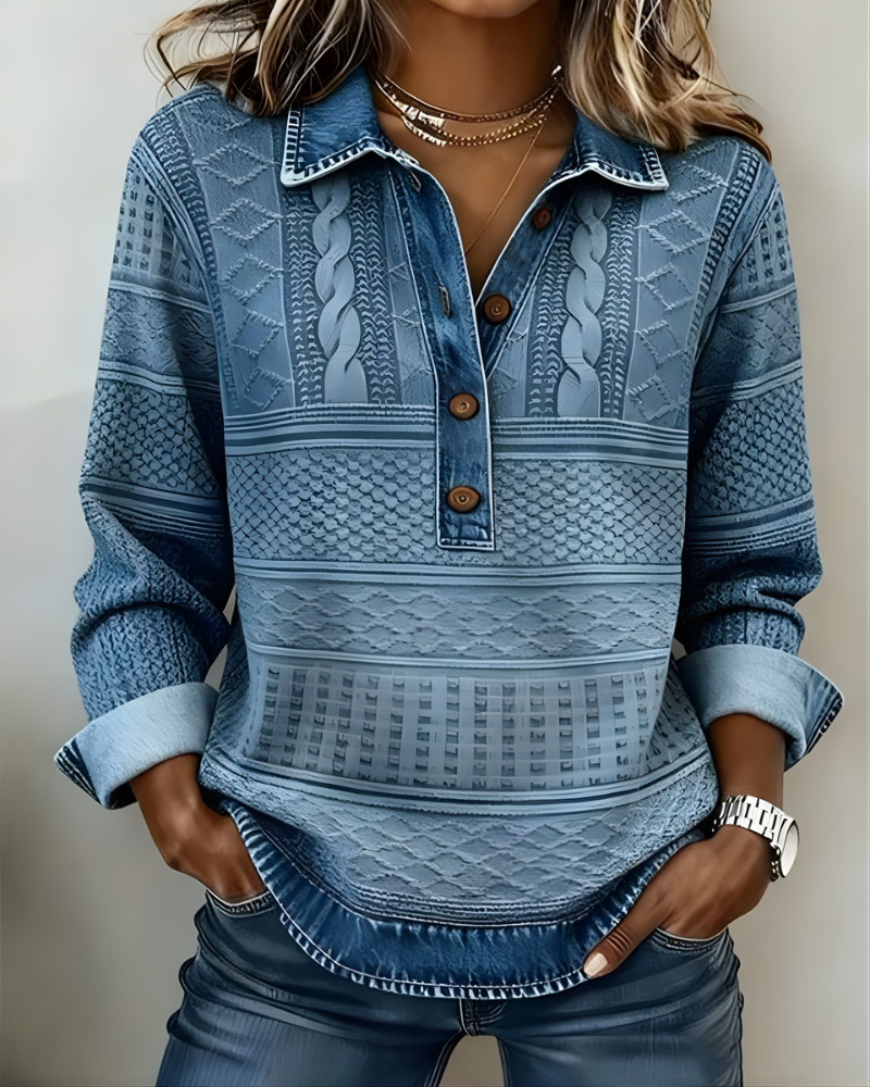 Half-Button Collared Sweatshirt