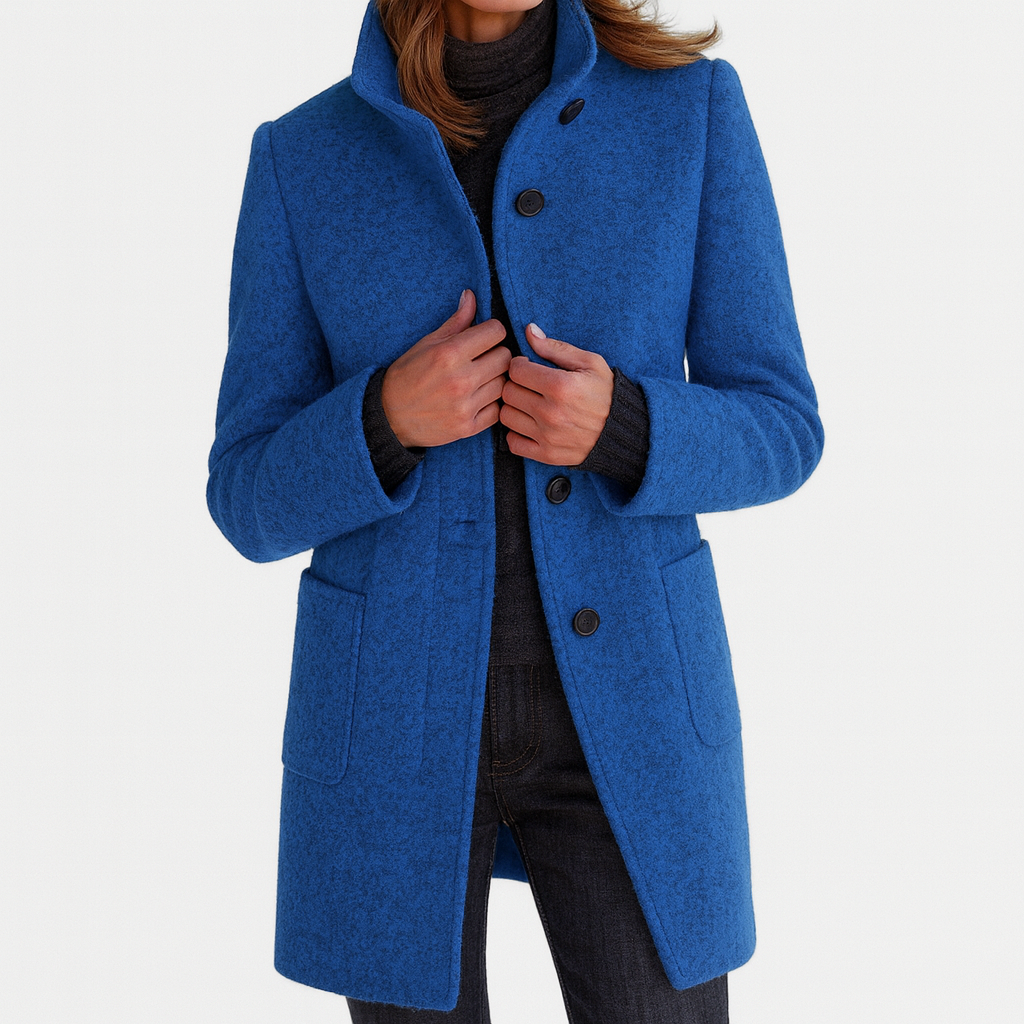 High Collar Wool Blend Jacket