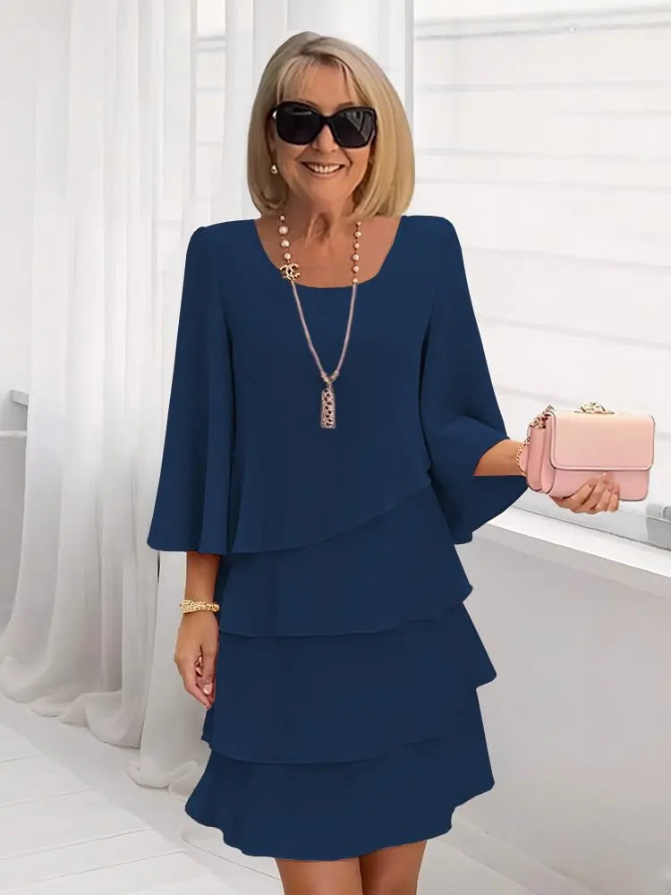Patchwork Mid-Length Dress