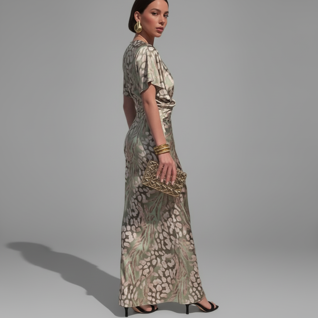 Sage Animal Print Dress