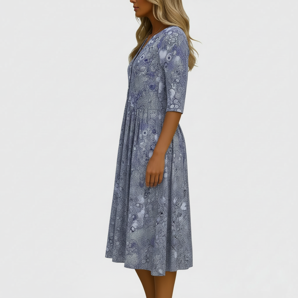 Paisley & Pocket Midi Dress