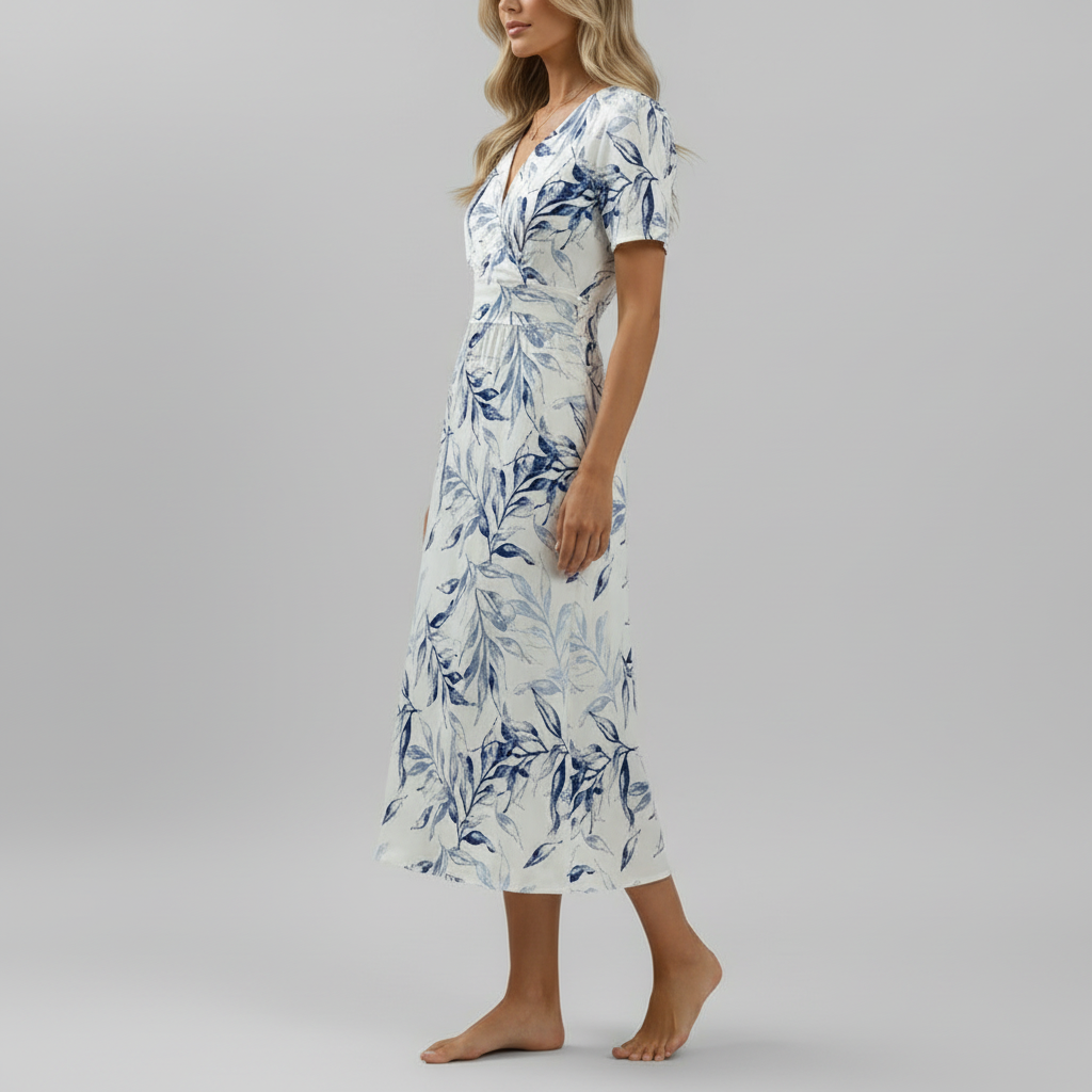 Azure Botanical Dress