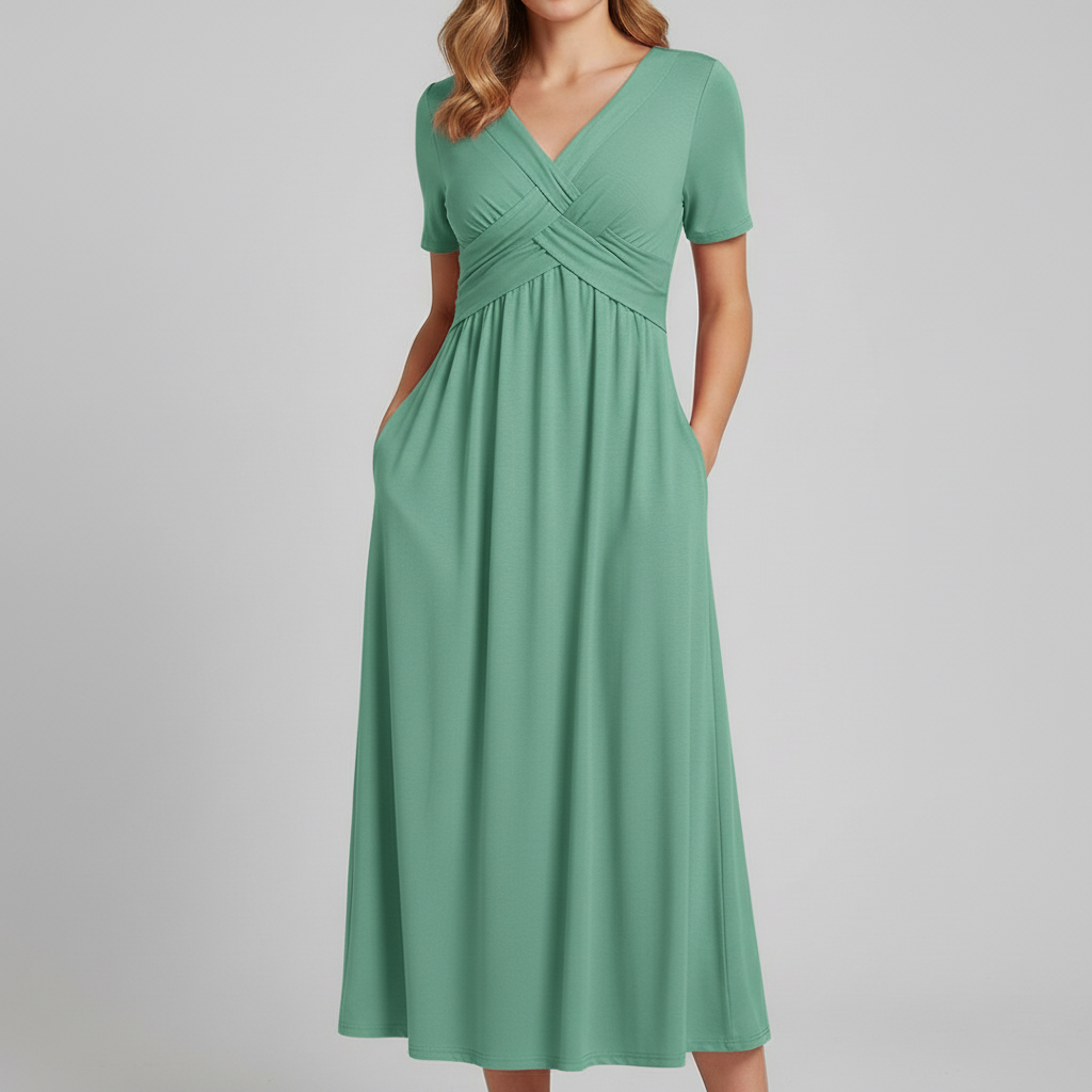 Elara Crossover Midi Dress