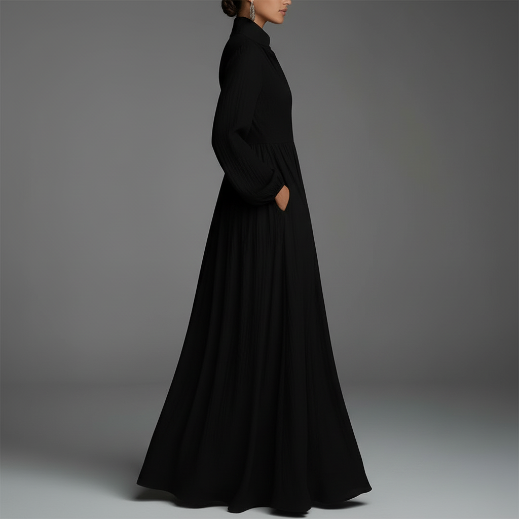 Lantern Sleeve Maxi Dress